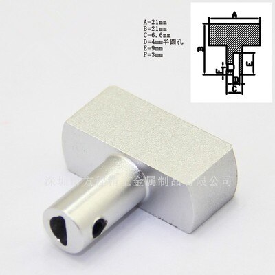 2 Stuks Aluminium Knop Potentiometer Knop 21*21*4Mm Zandstralen T Knop D Shaft Potentiometer Cap Power volume Gear Schakelaar Knop