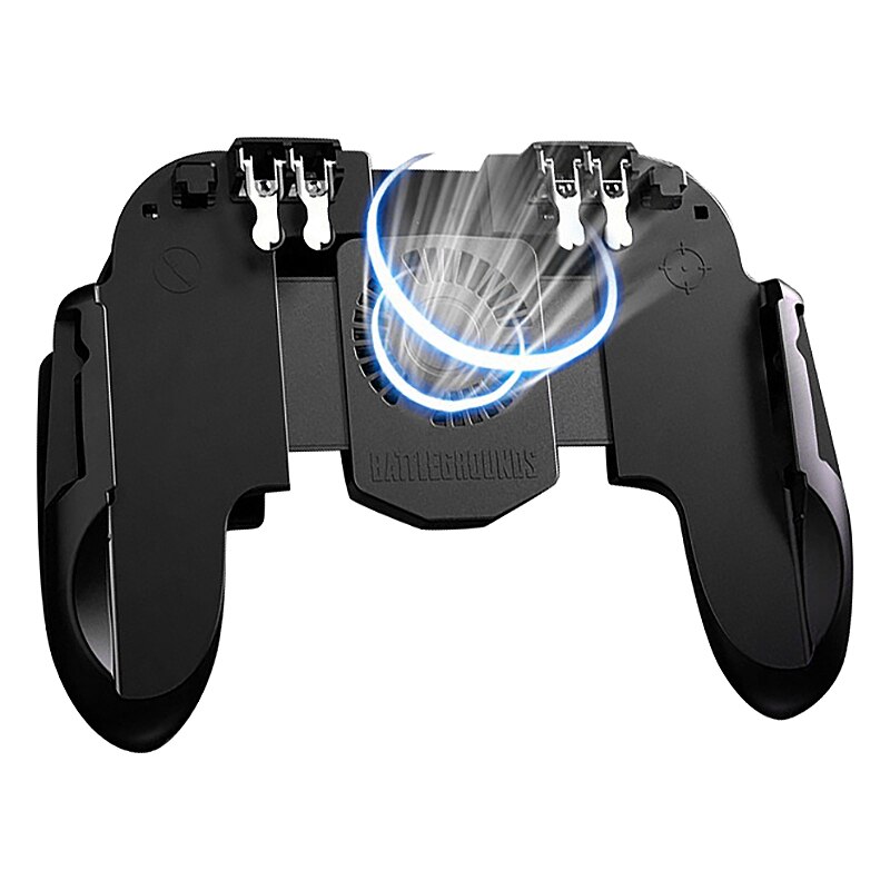 Controlador do jogo h9, gamepad do manche de seis dedos com fã, handlegigger para o jogo móvel de pubg com botão do fogo do radiador: Default Title