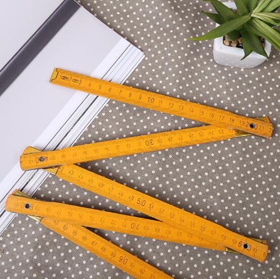School Supplies Wooden Folding Ruler Drawing Tools Metric Scale ruler 1 Meter Or 2 Meters