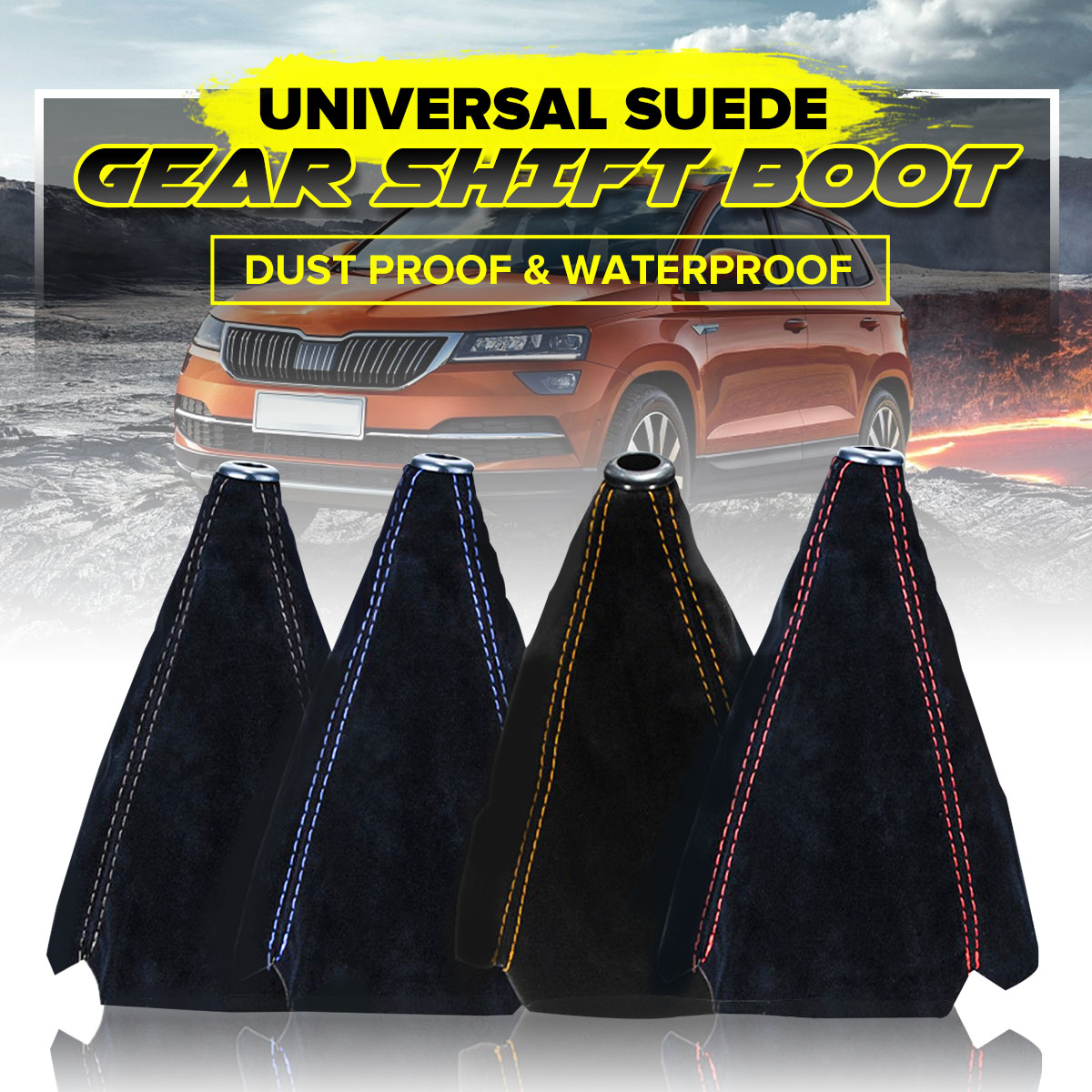 Universele Auto Versnellingspook Kragen Covers Suede Pu Leather Gear Stick Shift Shifter Knop Boot Gaiter Cover