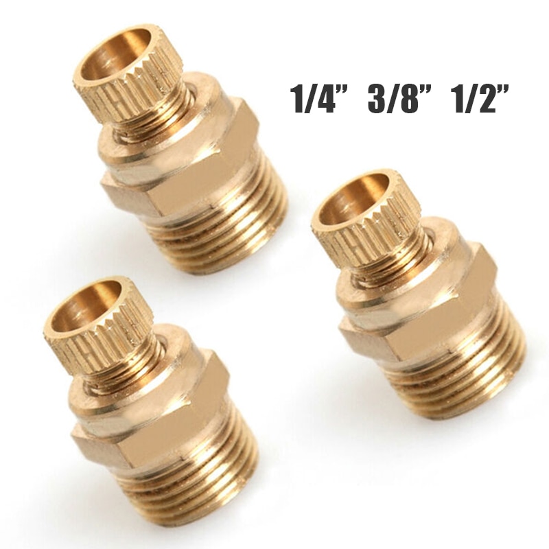 1pc 1/2 " 3/8 " 1/4 " metalen luchtcompressor waterafvoerklep messing rioolgeluidsreductie mannelijke draad luchtcompressor vervanging