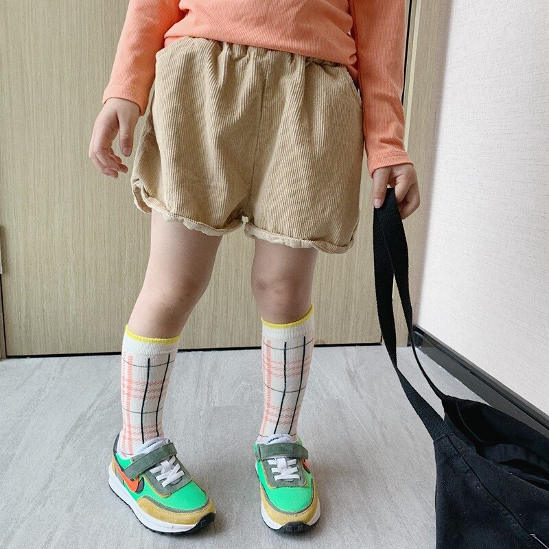 2 3 4 5 6 7 år småbarn flickor shorts höst vinter koreansk manchester för flickor barn byxor barn flickor shorts: Beige / 4t