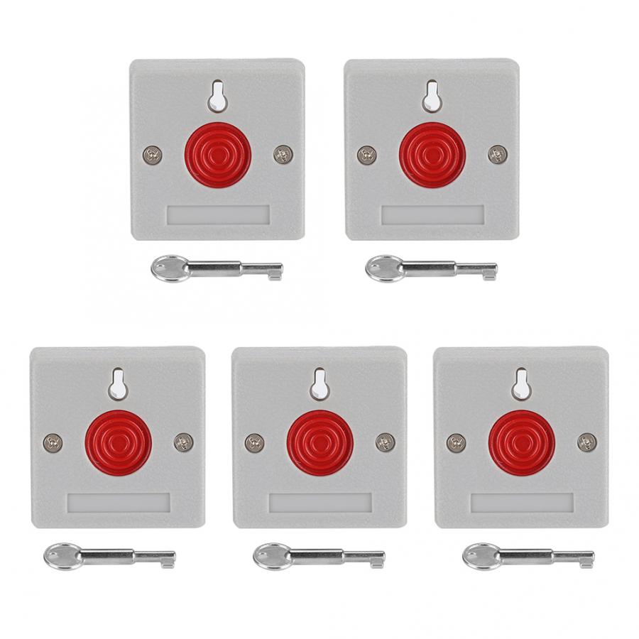 Emergency Alarm Button 5pcs Emergency Stop Switch Alarm Button Device DC12V Home Fire Safety