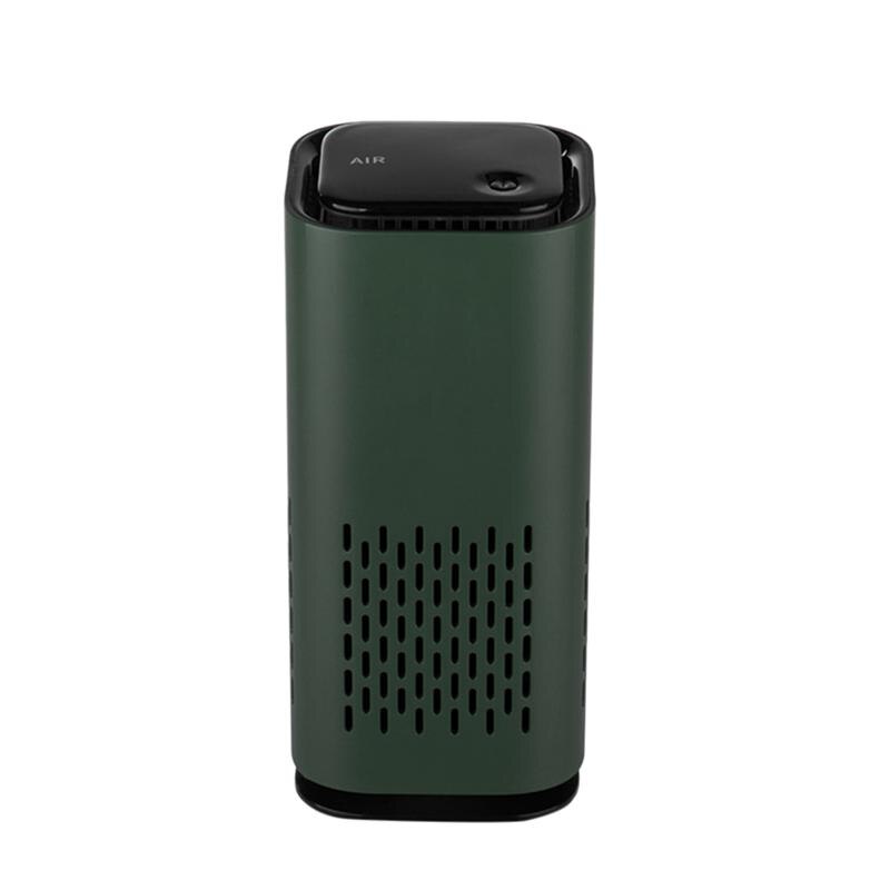 Car Air Purifier USB Charging Sterilization Air Cleaner Formaldehyde Removal Device White: Dark Green