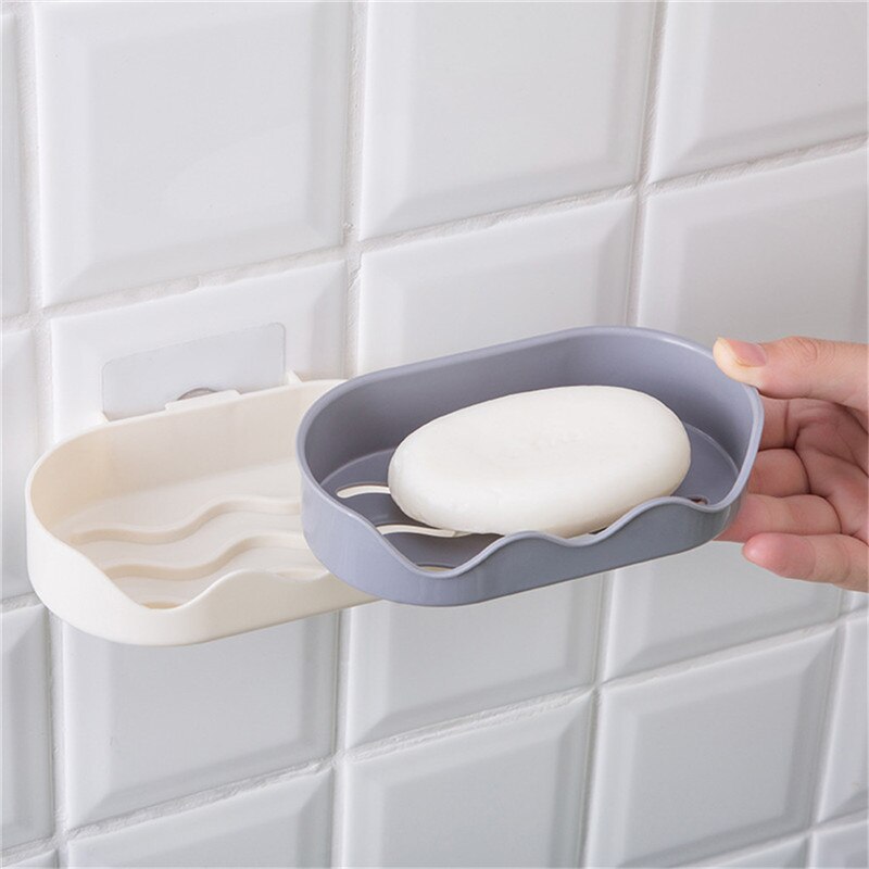 Kreatywny w kształcie fali bezdotykowa mydelniczka półka łazienkowa ściany wiszące narzędzia ścienne samoprzylepne mydelniczki mydelniczka @ 5