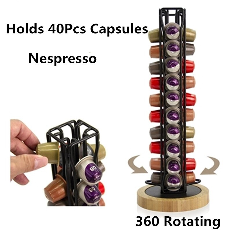 Nespresso kapselholder kaffe pod opbevaringsstativ rack passer til 40 stk nespresso kaffesæt sæt rustfrit kaffe filterholder: Stil 8