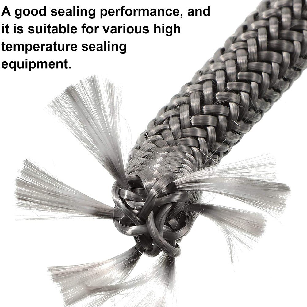 2m*10/12mm Black Fibreglass Rope Wood Burning Stove Heater Log Burner Door Seal Gasket Anti High Temperature Oven Part