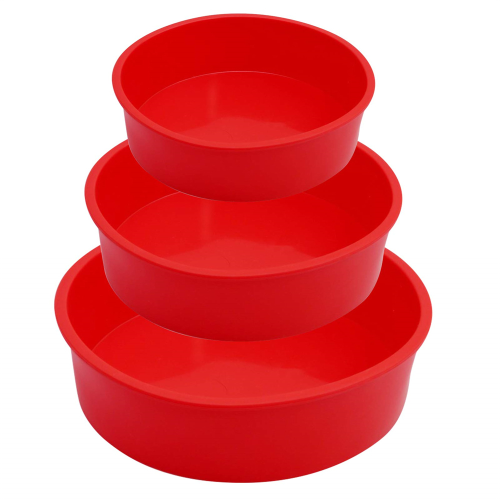 4 6 8 Inch Round Cake Pans Silicone Molds for Baking Layer Cakes Cheese Chiffon Rainbow Cake Baking Pans: MULTI