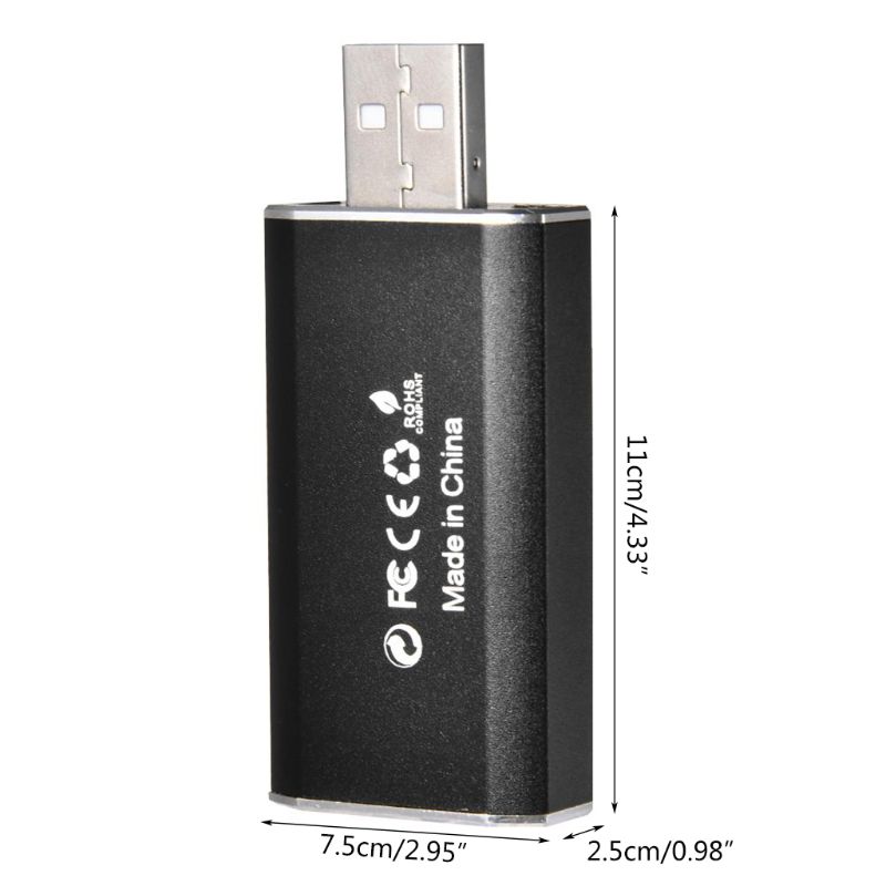 Mini tarjeta de captura de vídeo portátil, USB 2,0, HDMI, compatible con grabador de vídeo, caja de registro, Dongle de captura de juego USB para grabación de cámara