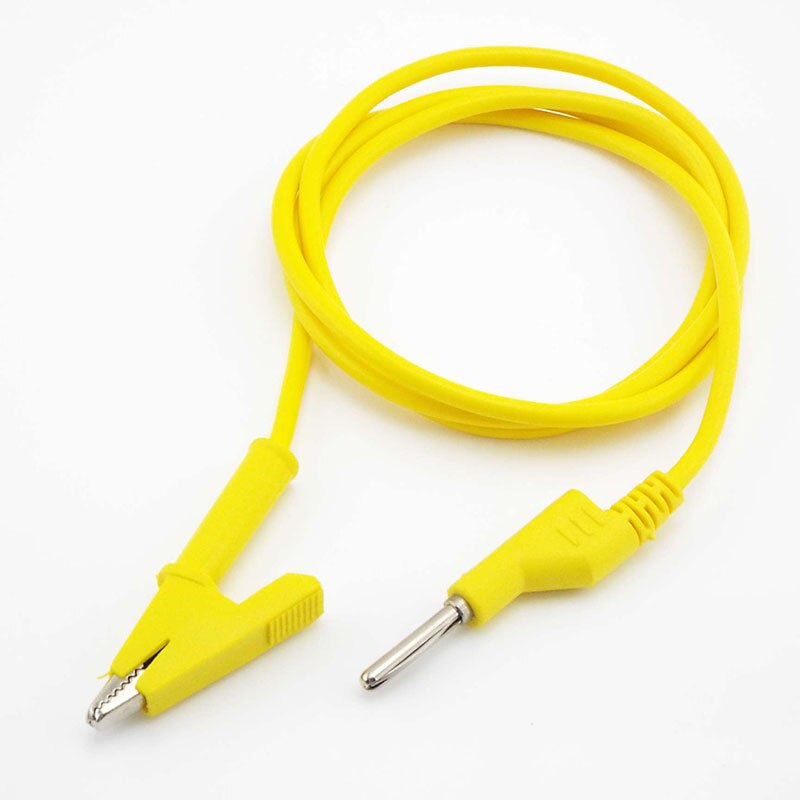 4mm Banana Plug to Alligator ClipTest lead Wire Line Double-end Electrical Voltage Crocodile 15A Multimeter DIY Connector: Yellow