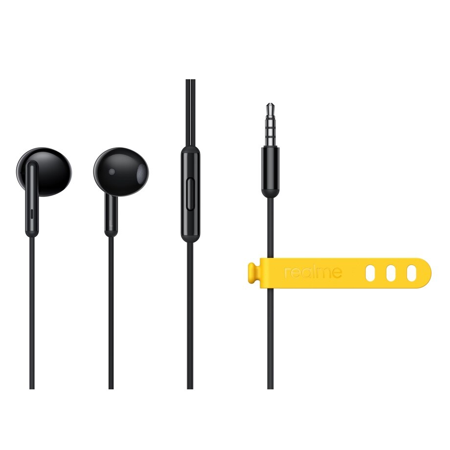 realme Buds Classic Earphone 3.5mm Earbuds In-Ear Wired Music Headset For Smartphone realme 6 Pro 6 6i X50 Pro X2: Black