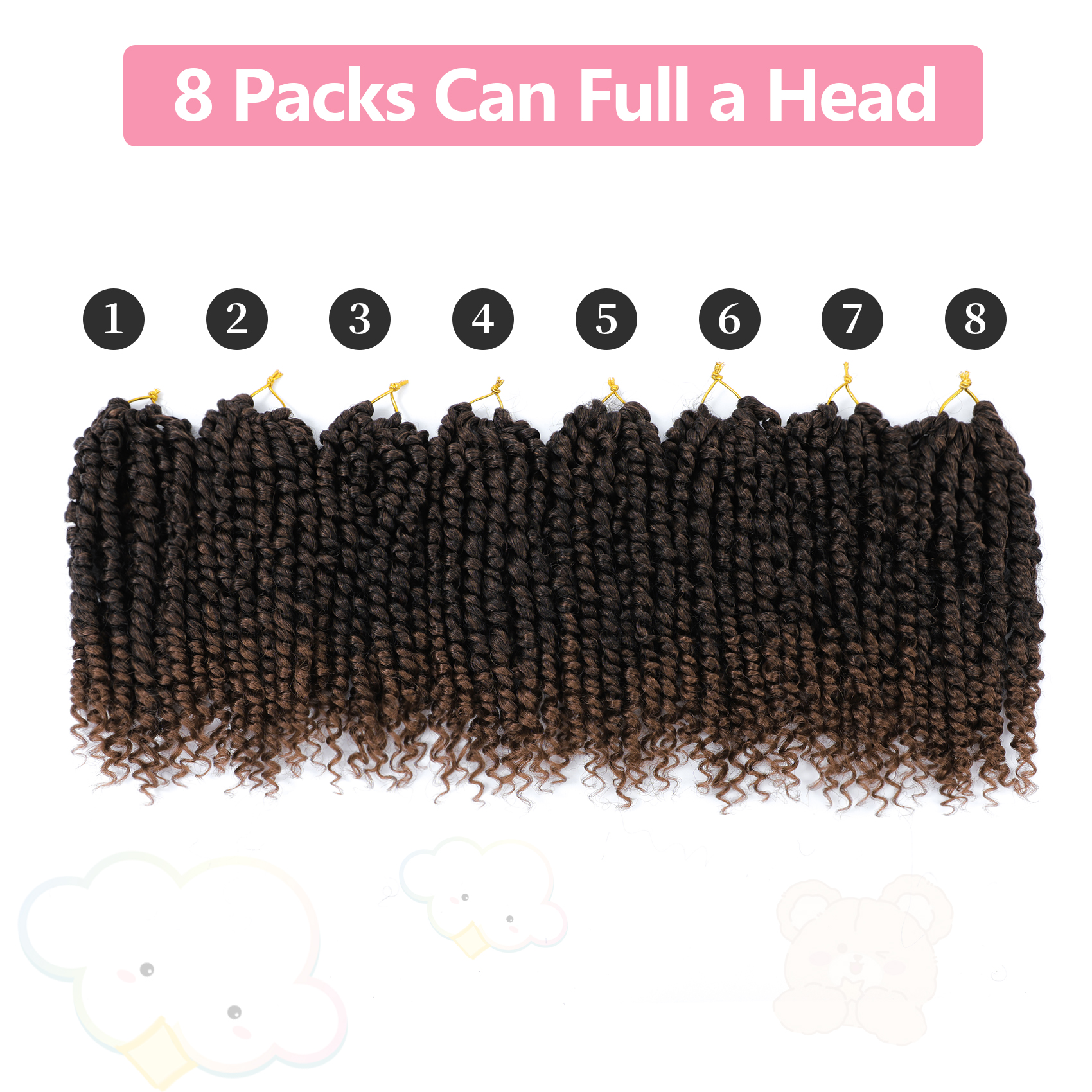 Forevery Passion Twist Capelli all'uncinetto Capelli sintetici all'uncinetto per donne nere Estensioni dei capelli pre-loop pre-intrecciate Passion Twist