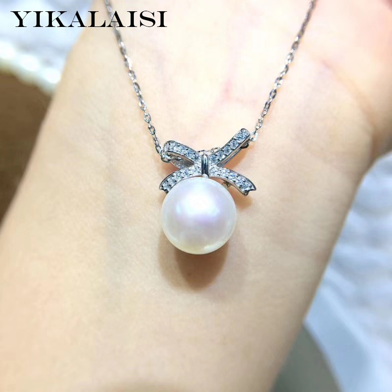 YIKALAISI 925 Sterling Silber Schmuck Perle Anhänger Feine Natürliche Perle schmuck 9-10mm Anhänger Für Frauen