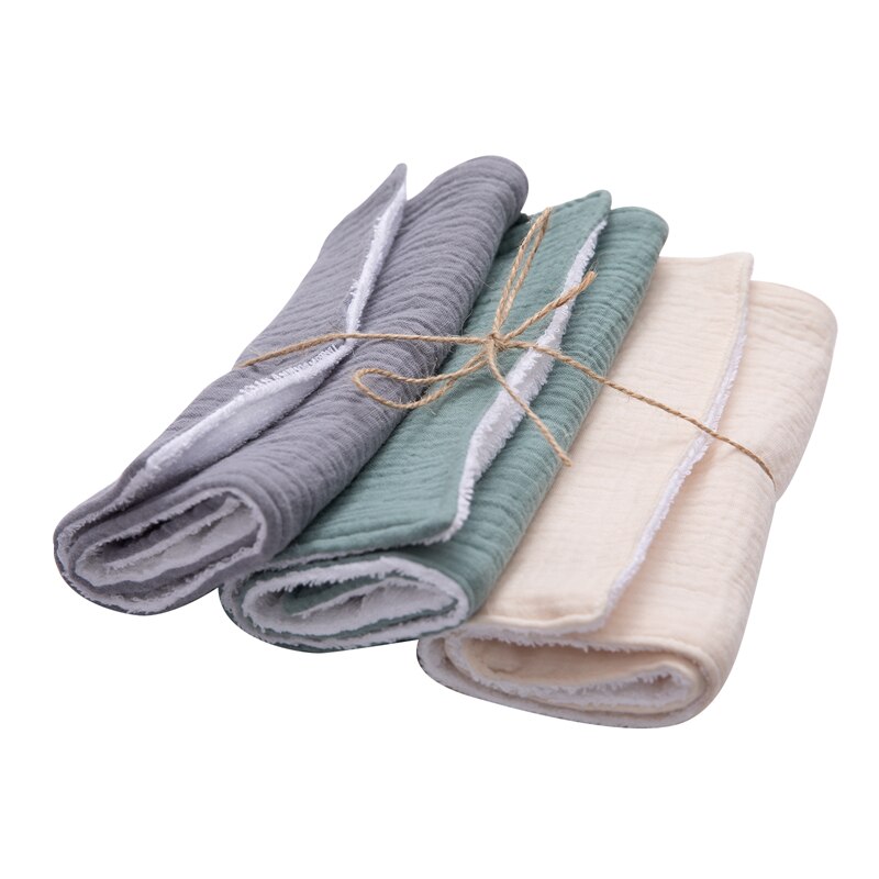 Mordedura de 3 uds. De toalla para bebé, Toalla de baño para bebé, pañuelo de algodón para eructar, gasa suave absorbente, paño de lavado para jardín de infantes: E 3PCS no box