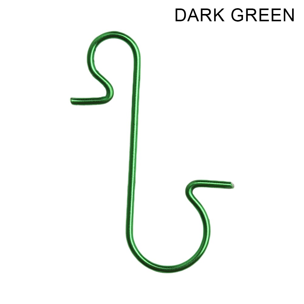100 pièces bricolage Mini crochets en forme de S crochets robustes en forme de S acier inoxydable cintres en forme de S métal bricolage Mini crochets suspendus en forme de S: drk green 1