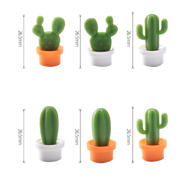 24 Stks/set Leuke Magneten Cactus Koelkast Bericht Sticker Magn Post Knop Plant Mode Vetplant Mini