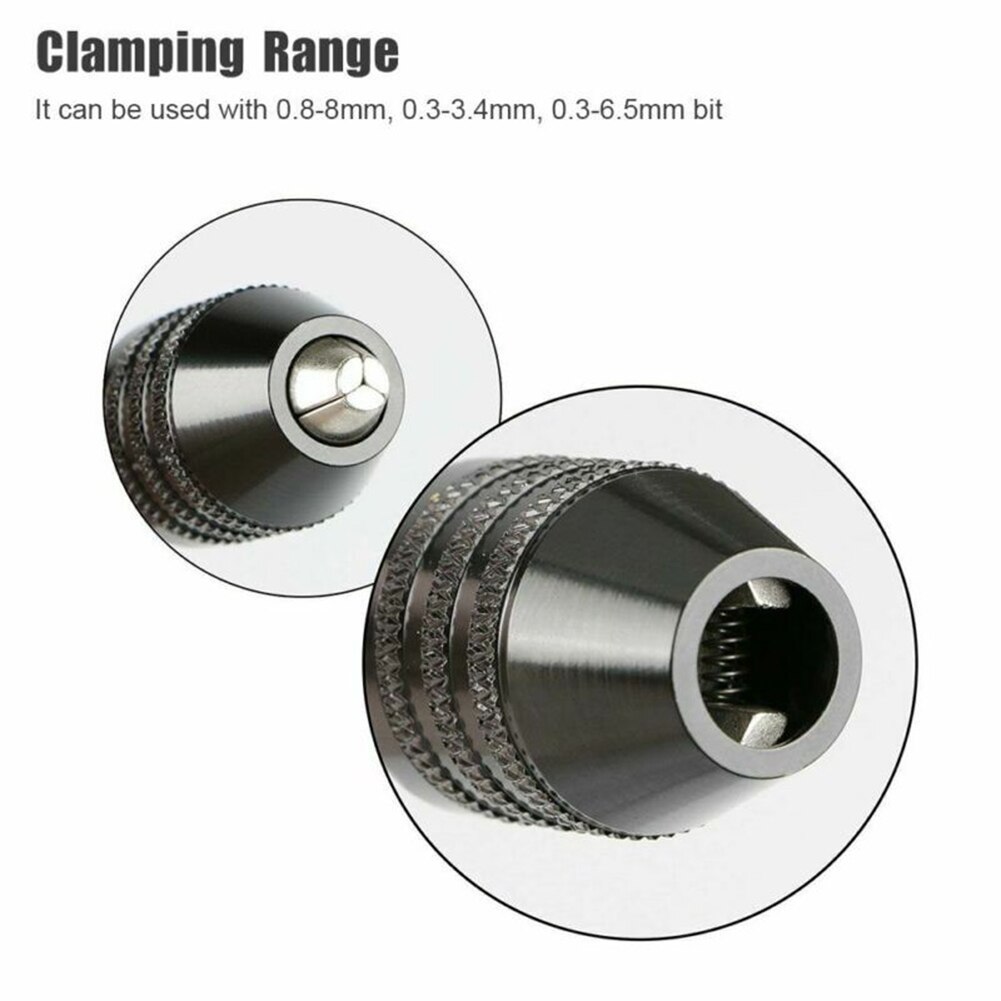 1/4" Hex Shank Quick Change Keyless Drill Bit Hex Shank Adapter Converter Tool Keyless Shaft Chuck Clamp Hex Shank Drill