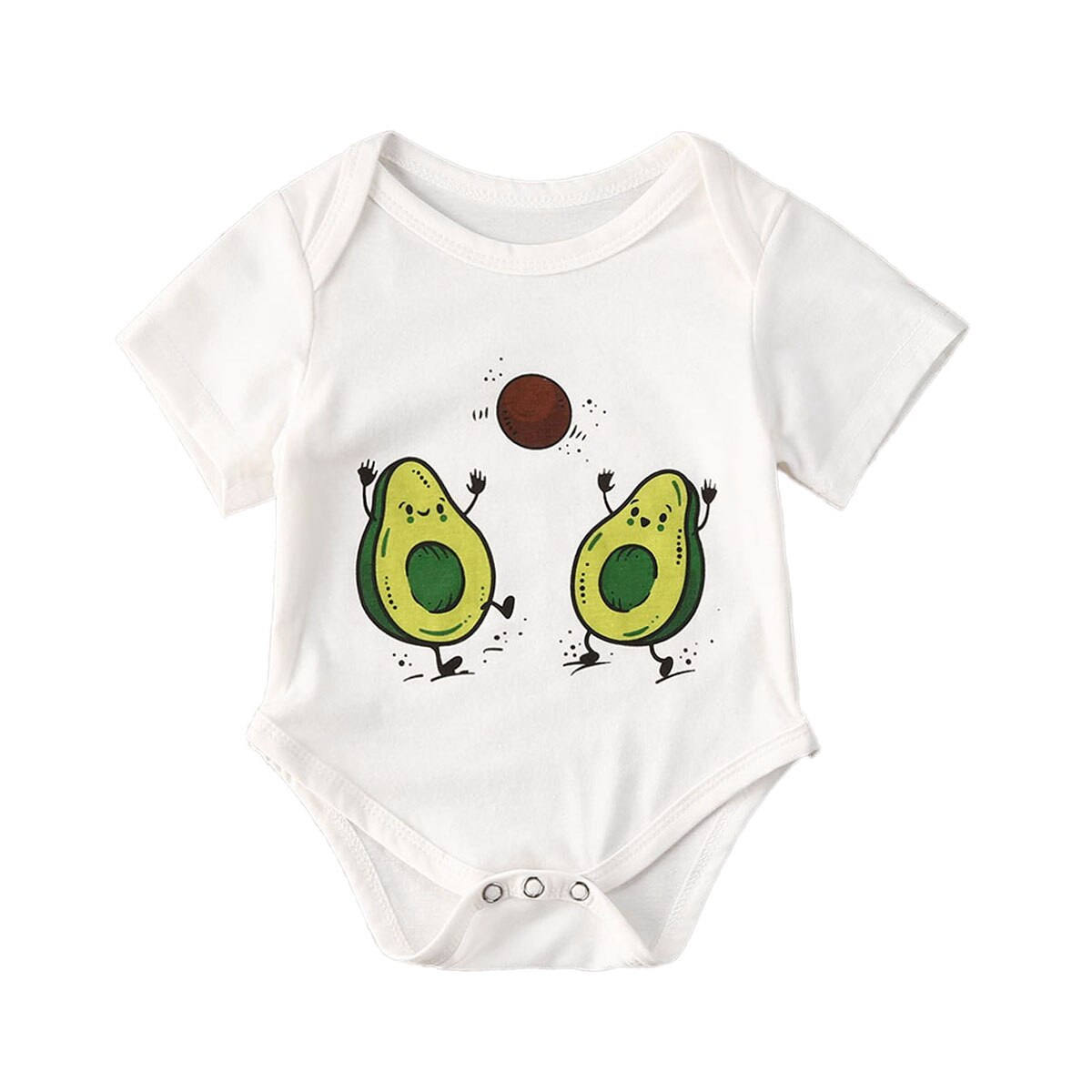 Neugeborenen Baby Mädchen Sommer lässig Lustige Avocado Gedruckt Kurzarm Karosserie Kleidung 0-24M: C / 18m