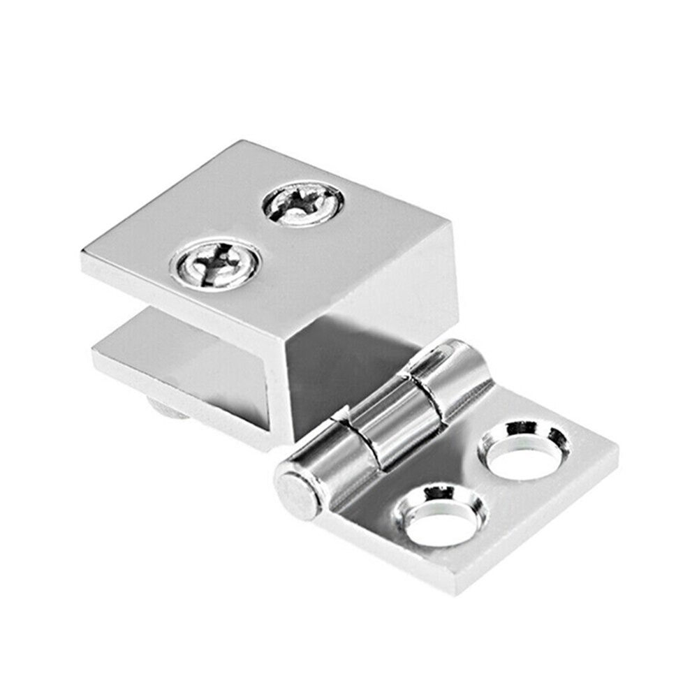 2 Pcs Glass Door Hinge Cupboard Showcase Cabinet Hinge Durable Glass Clamp Home JAN88