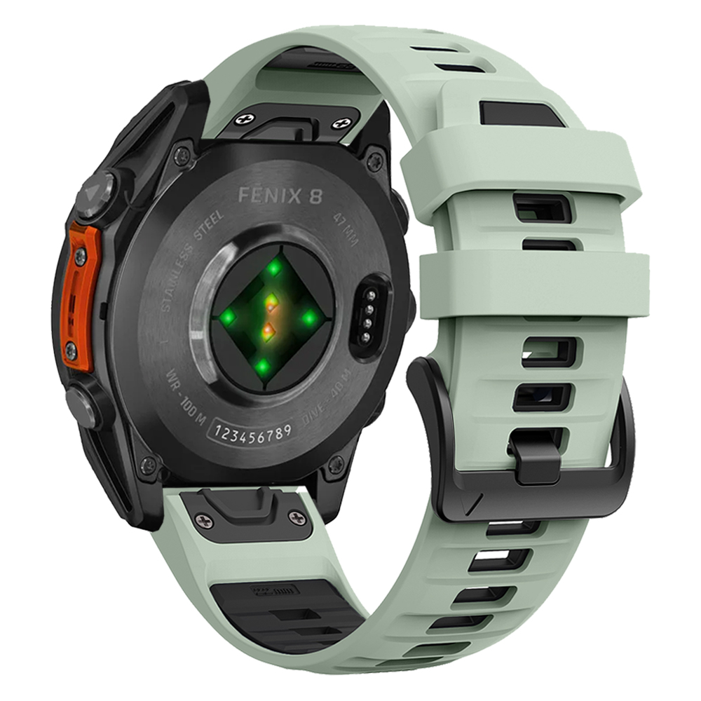 Bracelet de montre Fenix8 1:1 pour Garmin Fenix 8 47mm 51mm E 7 7X 6 6X 5 5X/Epix Pro/Enduro 3 QuickFit 22mm 26mm, Bracelet en Silicone: Noir gris / 14mm