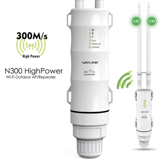 Wavlink wlan-Verstärker  ac1200 mit großer reichweite, dualband-zugangspunkt mit aktiver/passiver poe-ap-wlan-signalverstärkerantenne: Beige