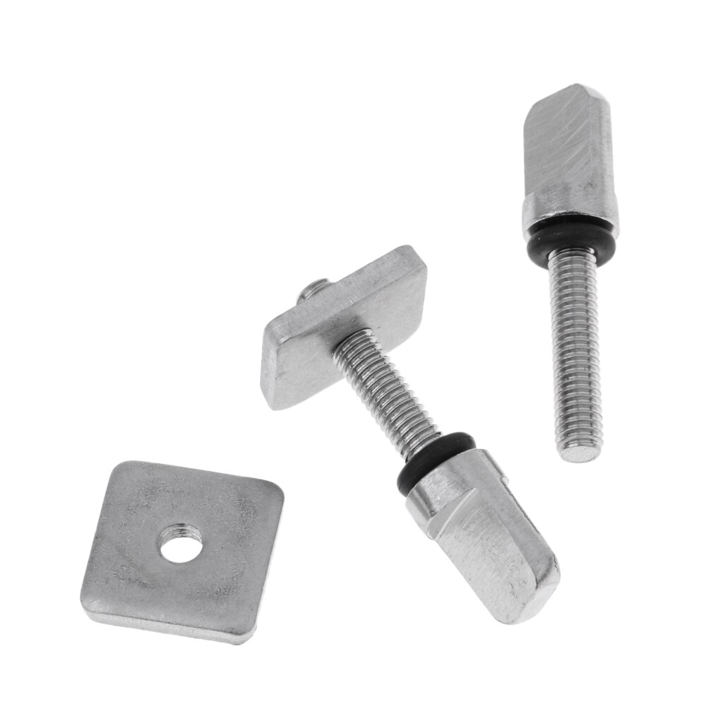 2 Sets 316 Stainless Steel SUP &amp; Long Board Fin Screw Set Tool Free Silver