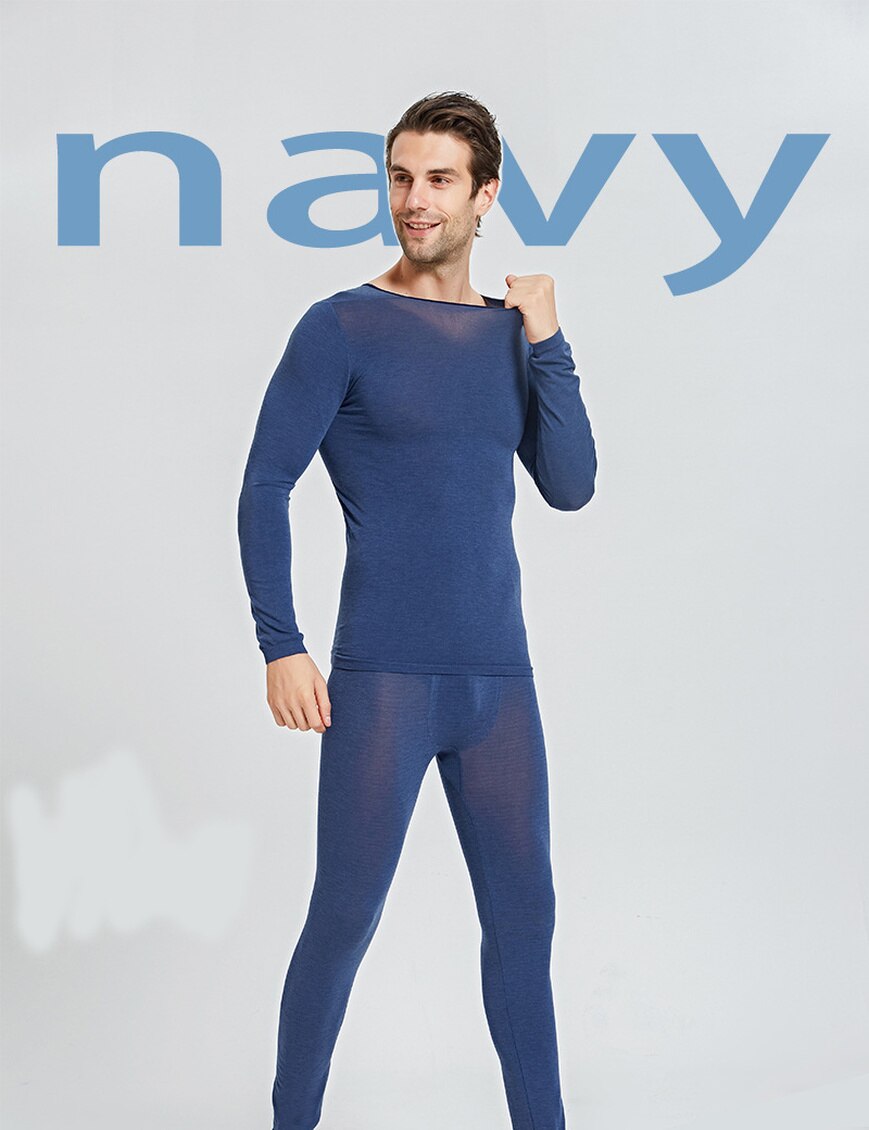 Sells Three Seconds Heat Men's Ultra-thin Thermal Underwear Tight Thermal Underwear No Trace Low Collar Thermal Underwear