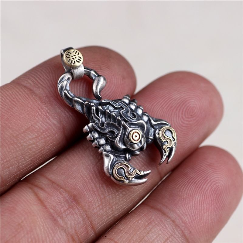 BALMORA 925 Sterling Silber Skorpion retro Anhänger für Männer Frauen Paar Coole Punk Schmuck Zubehör Ohne Kette