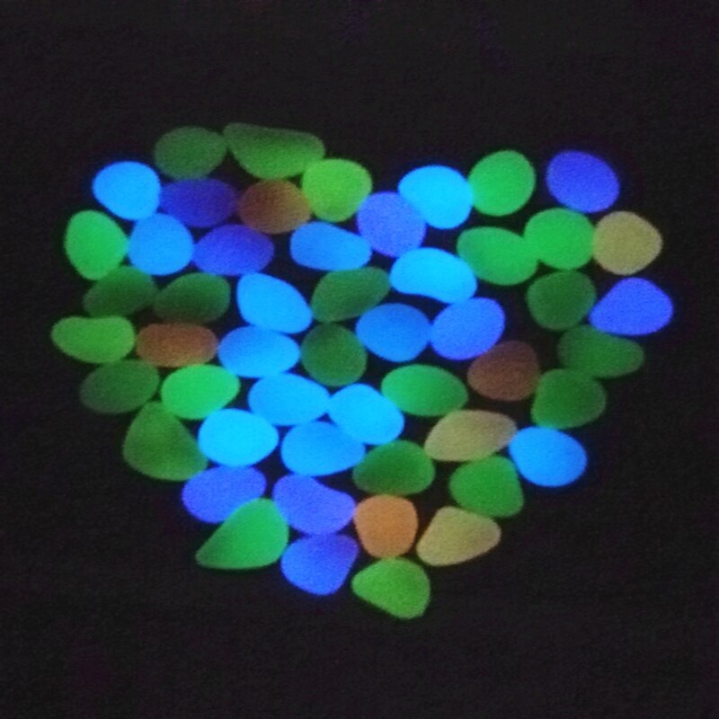 100 stks/partij Kunstmatige Lichtgevende Pebbles Thuis Aquarium Vaas DIY Decor Party Night Decoratie Accessoires Levert Glow In The Dark