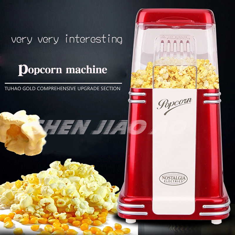 Fabricante de Máquina de palomitas, 220 V, 1100 W, eléctrico, vintage para electrodomésticos de cocina, Mini fabricante automático de palomitas de maíz de aire