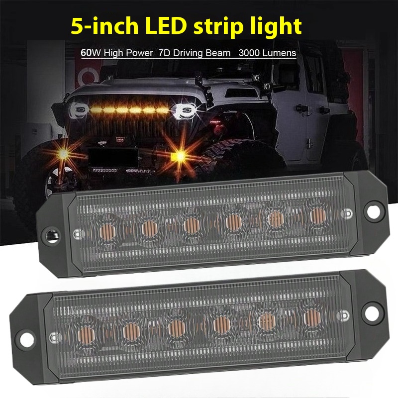 Gult lys lastebil led strobe varsellys grille blitslampe gult trafikklys rundt supersterke bil sidelys