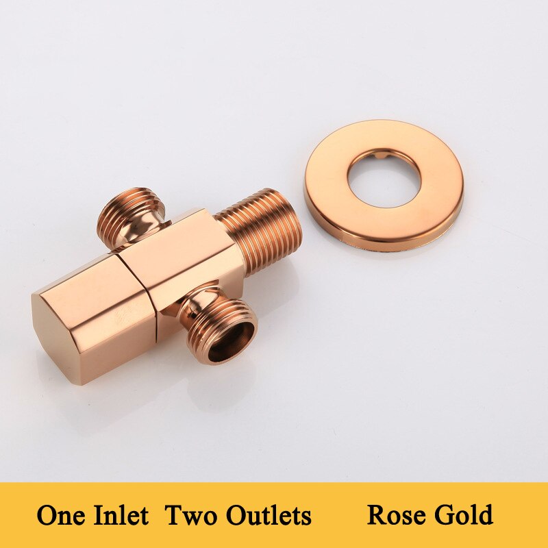 Cromo/nero/oro/oro rosa G1/2 &#39;valvola interruttore a triangolo per valvola angolare bagno lavatrice valvola di arresto wc JF1002: rosa oro B