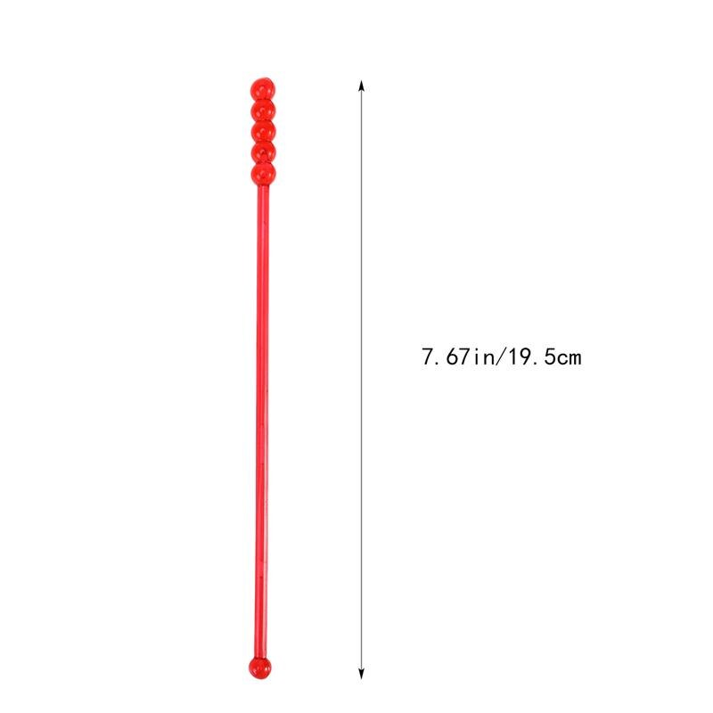 50 Pcs Acrylic Colorful Translucent Round Beads Swizzle Sticks Resuable Beverage Stirrers for Coffee Juice Wine(Random Color)