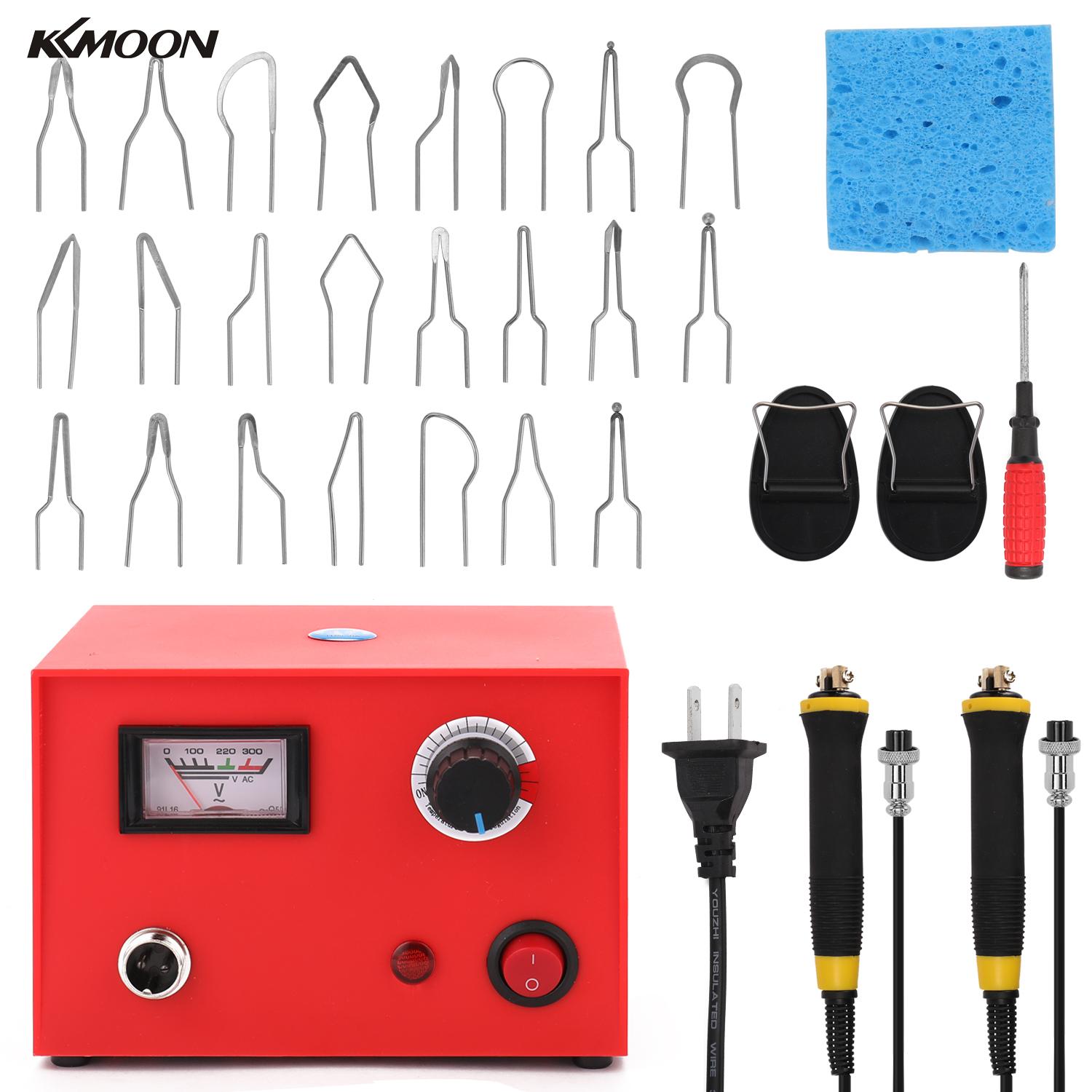 KKMOON Multifunctional Electric Gourd Wooden Pyrography Machine Pointer Instrument with 23pcs Welding Wire Heads 2 Handles