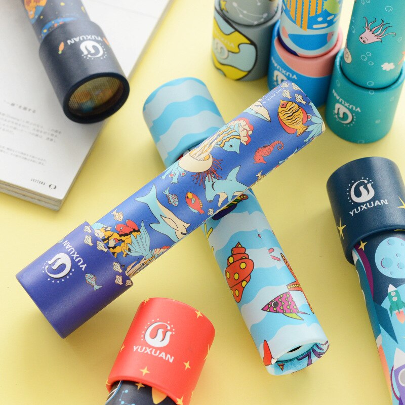 1 PC Fantasioso Del Fumetto Animali 3D Caleidoscopio Carta di Carta Caleidoscopio Colorato Mondo Giocattoli Interattivi Giocattoli per Bambini Regali
