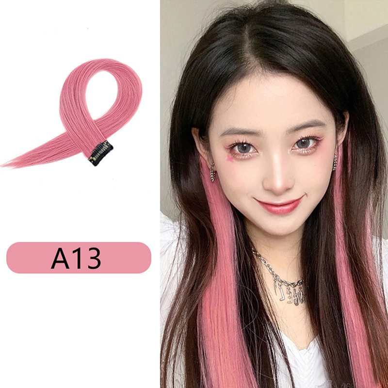 Clipe De Extensão Do Cabelo No Hairpiece, Long Straight Hanging Ear Wig, Extensões Sintéticas Acessórios, 60cm: Dourado