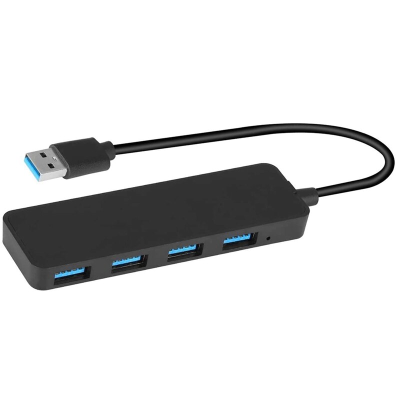 Concentrador de red de 4 puertos USB 3,0, divisor USB ultradelgado, portátil, de datos, con Cable de 30cm, Compatible