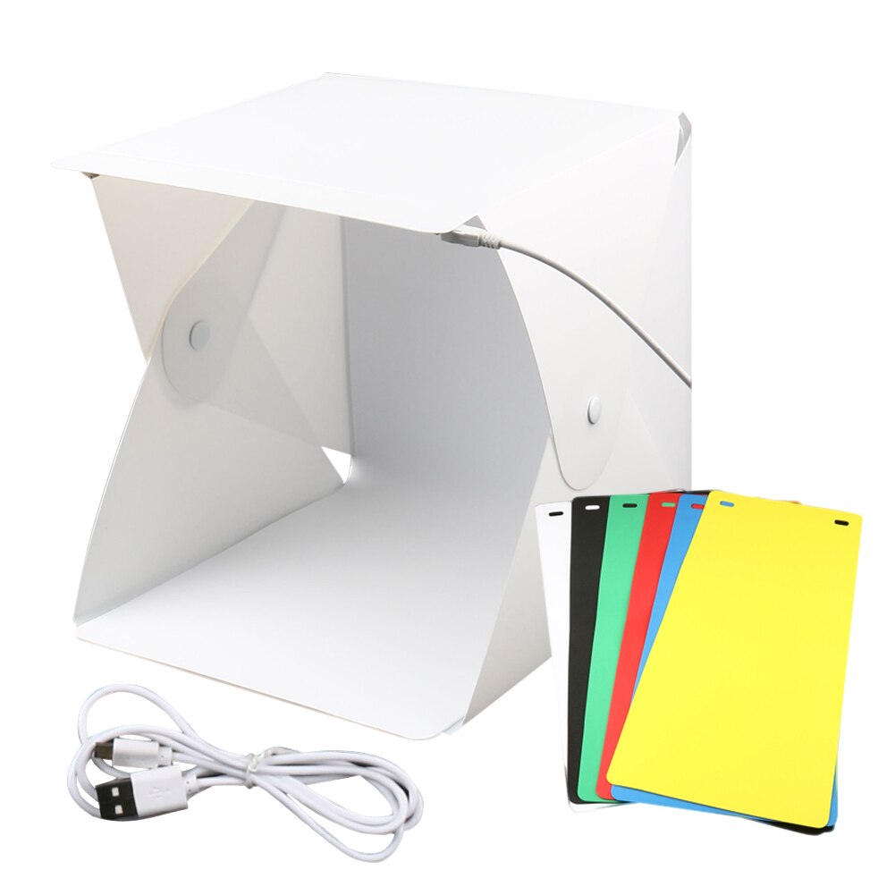 Mini Folding Studio Diffuse Soft Box Lightbox with LED Light Photography Background Photo Studio DOM668