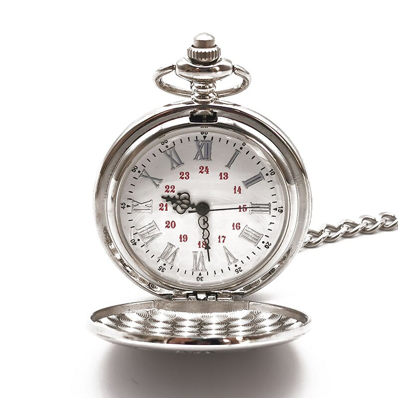 Silver Quartz Pocket Watches Casual Chain Pocket Watch Best for Lover Husband