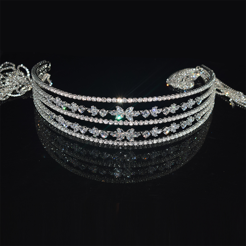 Luksusowa lśniąca ślubna kryształowa Tiara dla księżniczki na konkurs piękności Prom Rhinestone z pałąkiem na głowę cyrkon pasmo włosów akcesoria do włosów: TS-8070
