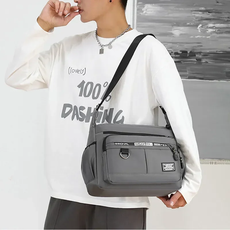 Mens Messenger Crossbody Shoulder Bags Men Small Sling Pack For Work Business Waterproof Oxford Packs Satchel Purse