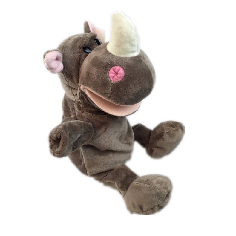 Nice Sexy Cute Cartoon Plush Daby Toy Nici Hippo Ladybug Wolf Giraffe Raccoon Crocodile Stereo Hand Puppet Daby Telling Story: rhinoceros
