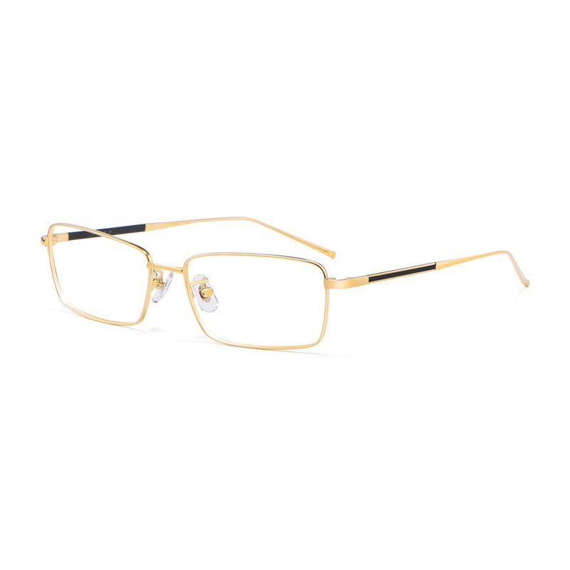 Glasses For Male full Rim Pure Titanium Frame Eyewears Business Style Ultra Light Frame Muopia Spectacles: Gold