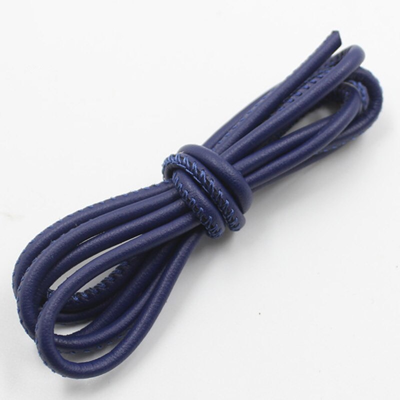 Meetee 5Meter 3 Mm Hoge Handmatig Geweven Ronde Lederen Touw Schapenvacht Cord Diy Armband Lederen Touw Accessoires CD021: DarkBlue