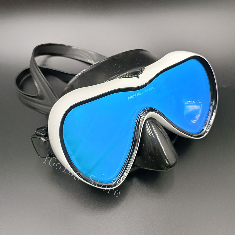 Advanced Anti-Fog Snorkel Mask for Snorkeling Swimming Scuba Diving with Wide-Angle Tempered Glass Coating Lens Snorkelling Set: Black White Mask 2