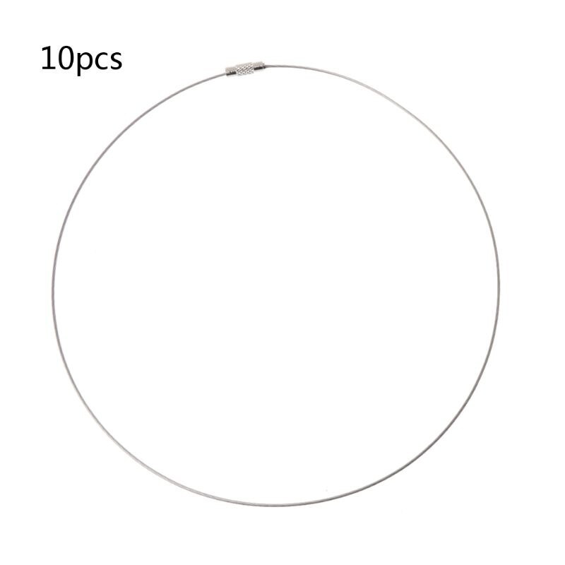 10Pcs Stainless Steel Wire Choker Necklace Cord Rope with Brass Screw Clasp Necklace Choker Collar for DIY Jewelry Craft Making: W