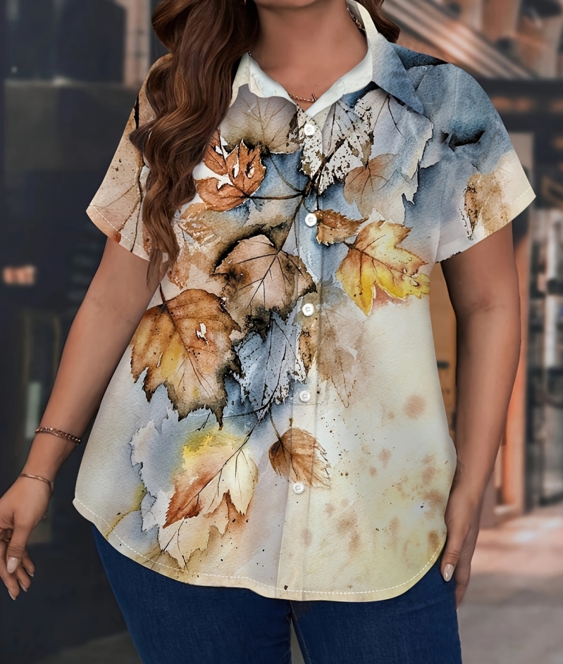 Camicia elegante taglie forti Camicia camicetta – Grandado