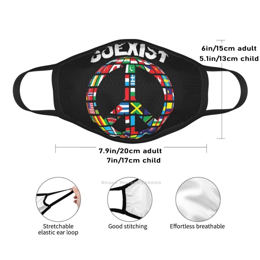 Coexist en paz, suave y cálida mascarilla facial, bufanda deportiva, Coexist paz, religión, mundo, cristiano, Judaísmo, amor, fe, Islam