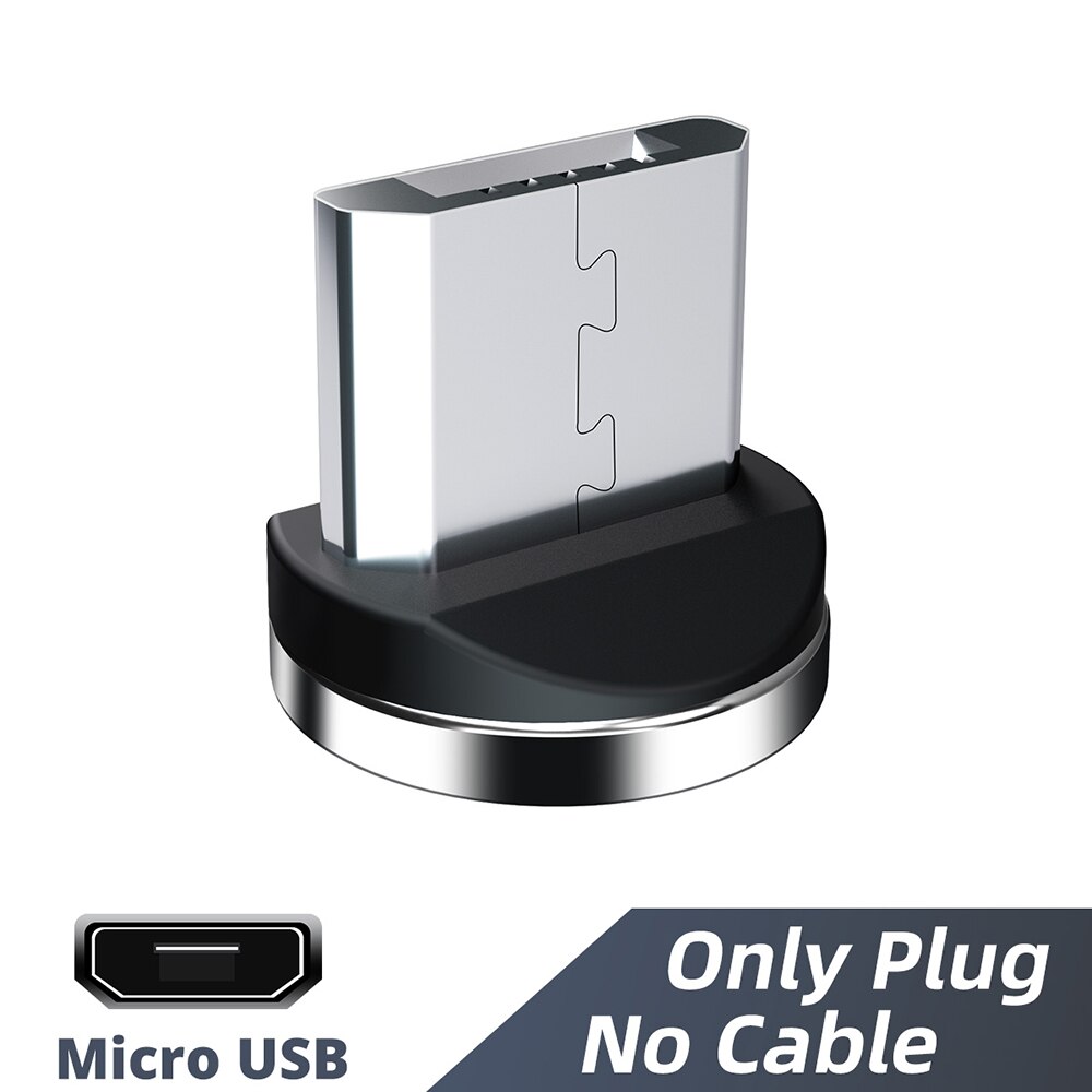 Ronde Magnetische Kabel Plug Type C Micro Usb C 8 Pin Stekkers Snelle Opladen Adapter Telefoon Microusb Type-C magneet Lader Stof Plug: 1Pcs Micro Plug