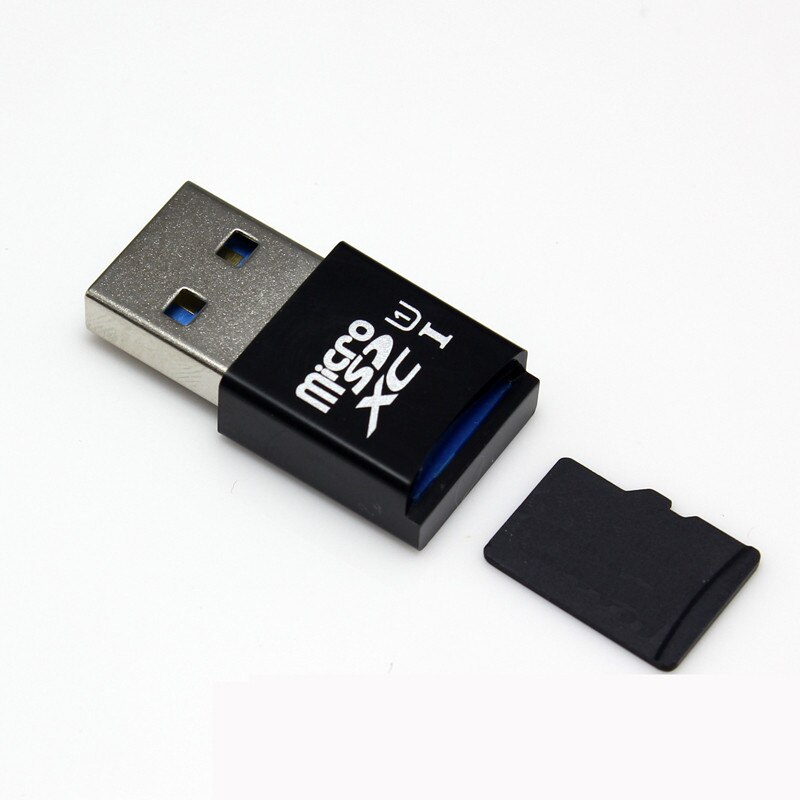 Computertilbehør mini kortlæser 5 gbps super speed usb 3.0 micro sd/sdxc tf kortlæser sort adapter  l0227: Default Title